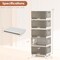 Stackable Storage Bin With Wheels Foldable Cube Organizer For Closet Bedroom Pantry White Brown PP ABS